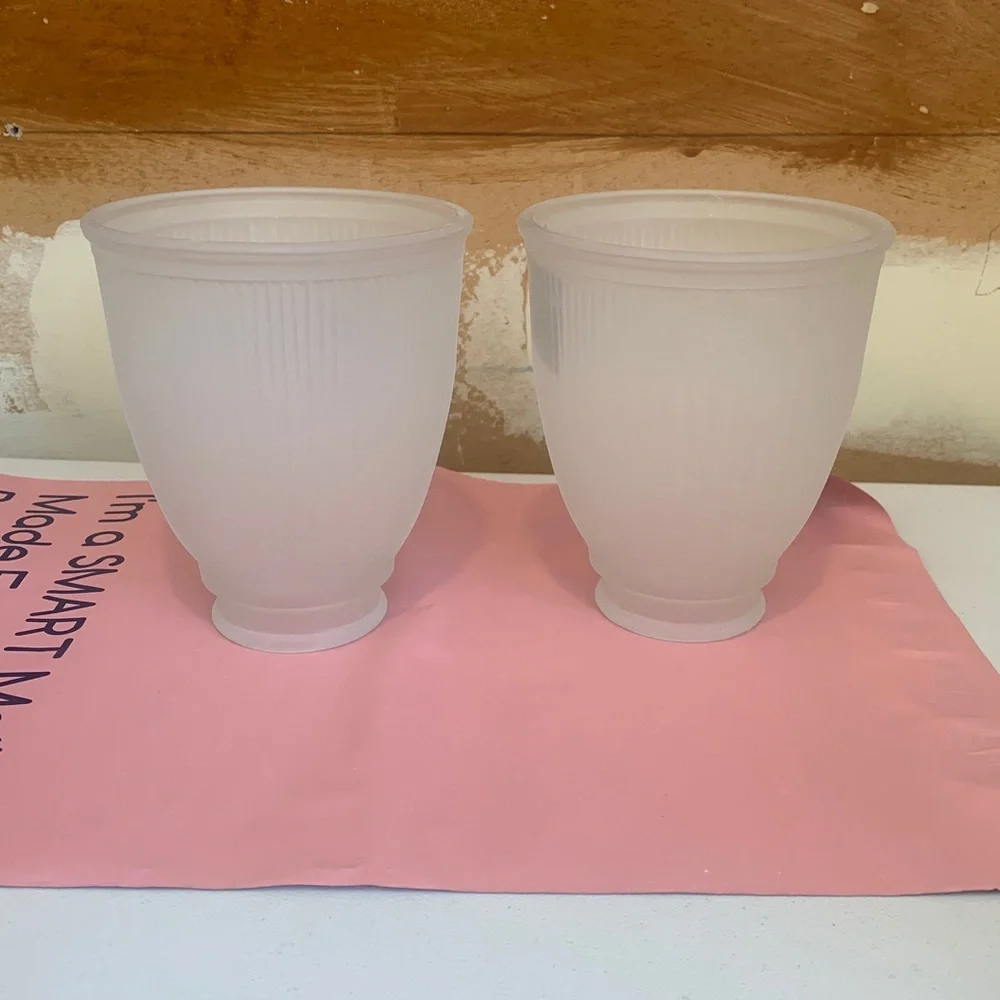 Westinghouse Frosted Pleated Glass Light Shades - Set of 2